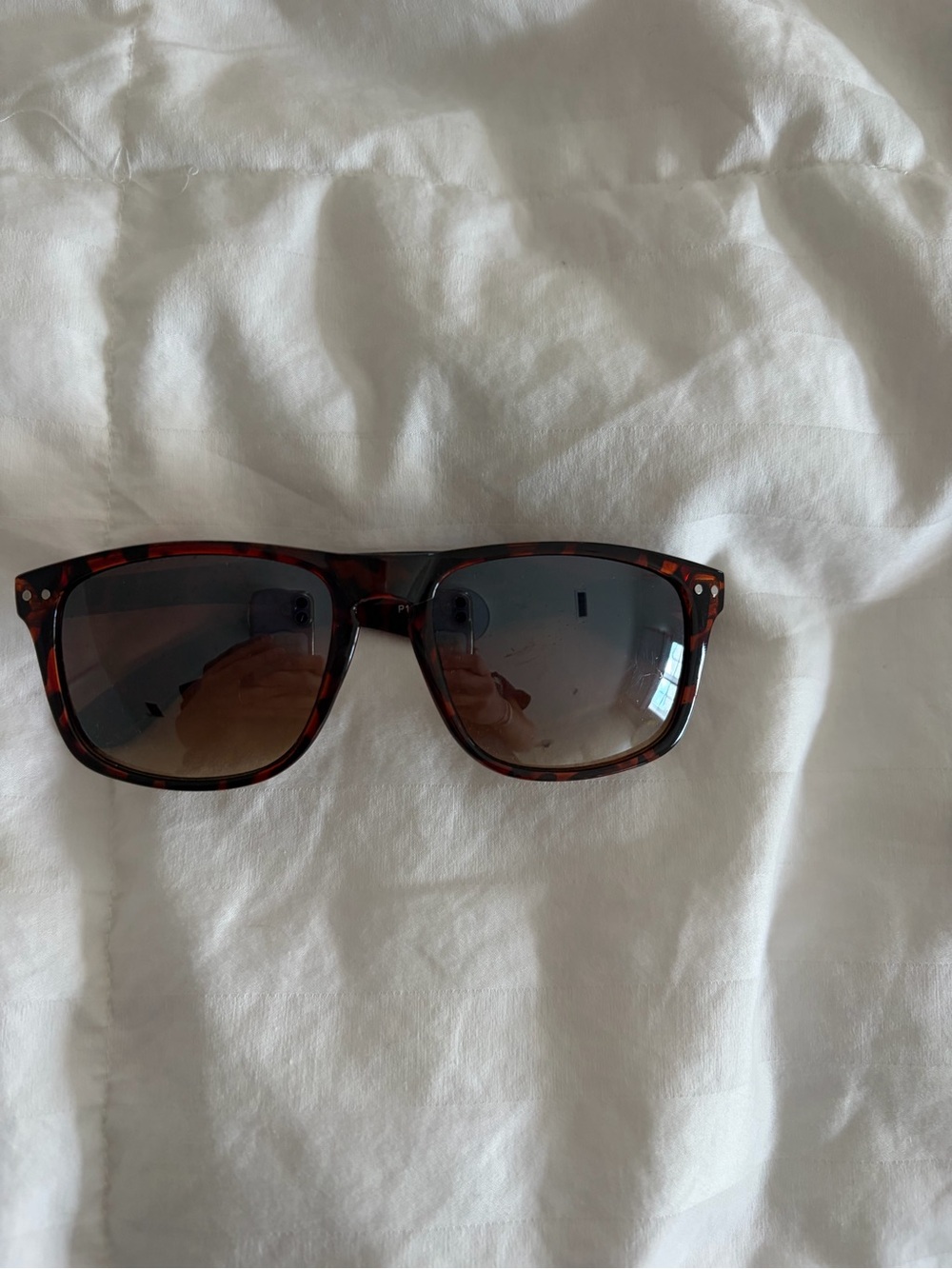 Tortoiseshell Square Sunglasses - Brown Gradient Lenses
